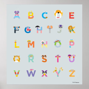 Affiche Sesame Street Lettres de l'alphabet