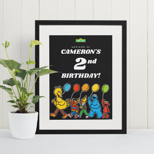 Affiche Sesame Street Pals 2e Ballons d'anniversaire Bienv