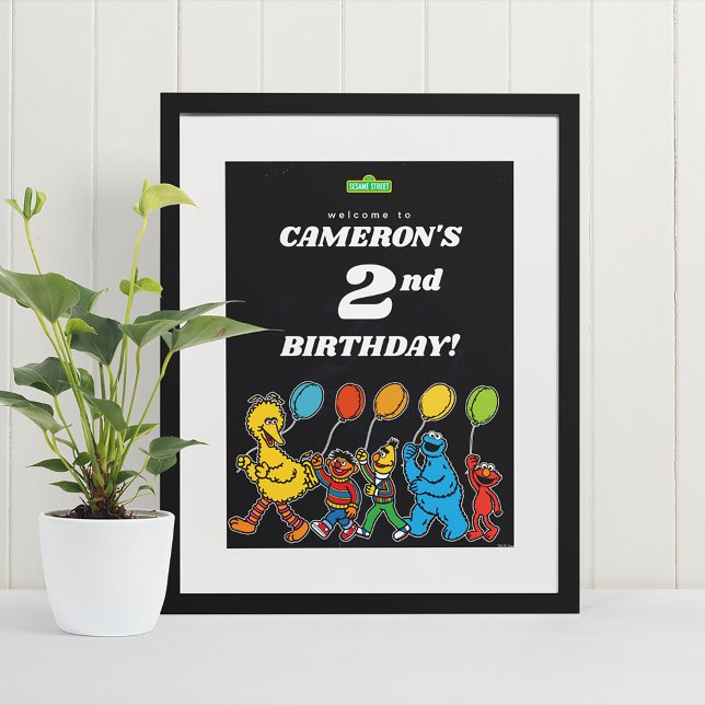 Affiche Sesame Street Pals 2e Ballons d'anniversaire Bienv (Créateur téléchargé)