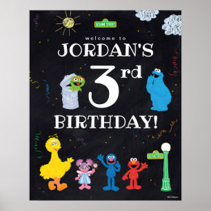 Affiche Sesame Street Pals   3rd Birthday Welcome