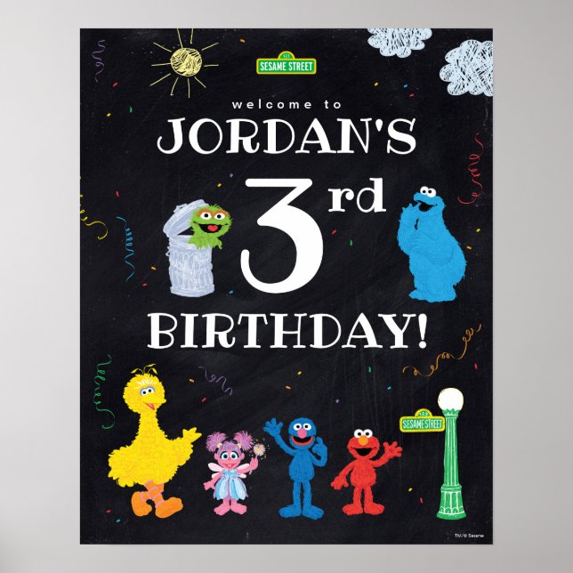 Affiche Sesame Street Pals | 3rd Birthday Welcome (Devant)