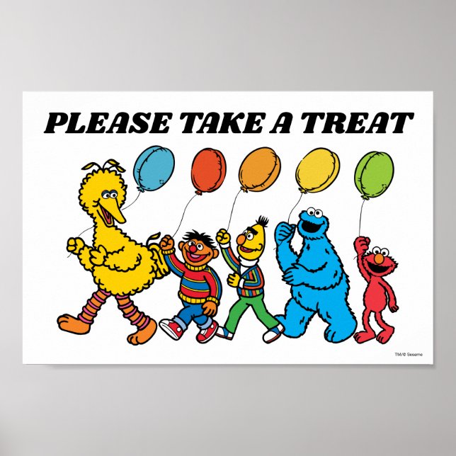 Affiche Sesame Street Pals Ballons d'Anniversaire Prendre  (Devant)