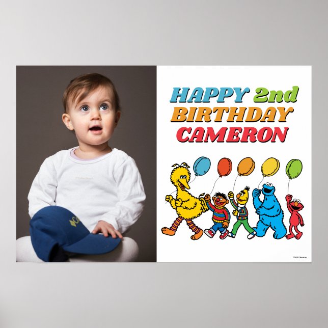 Affiche Sesame Street Pals Balloons Anniversaire (Devant)