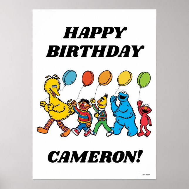 Affiche Sesame Street Pals Balloons Anniversaire (Devant)