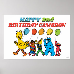Affiche Sesame Street Pals Balloons Anniversaire