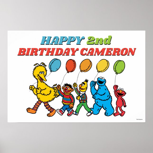 Affiche Sesame Street Pals Balloons Anniversaire (Devant)
