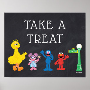 Affiche Sesame Street Pals Chalkboard Arc-en-ciel Annivers