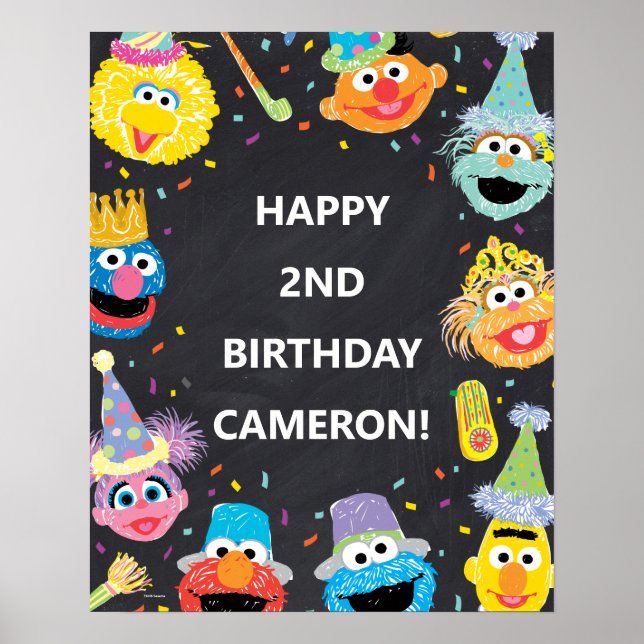 Affiche Sesame Street Pals Confetti Anniversaire (Devant)