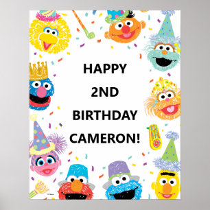 Affiche Sesame Street Pals Confetti Anniversaire