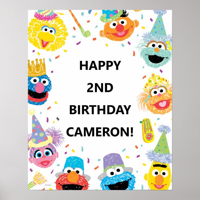 Affiche Sesame Street Pals Confetti Anniversaire (Devant)