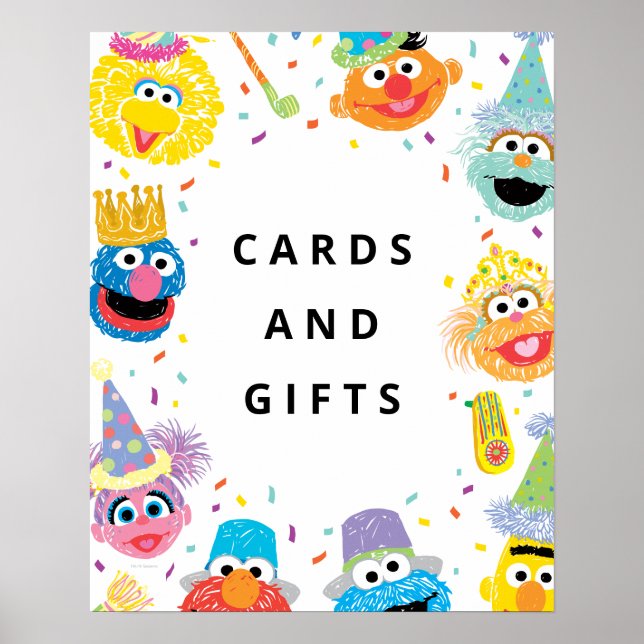 Affiche Sesame Street Pals Confetti | Cartes et cadeaux (Devant)