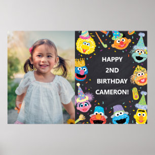 Affiche Sesame Street Pals Confetti Photo Anniversaire