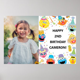 Affiche Sesame Street Pals Confetti Photo Anniversaire