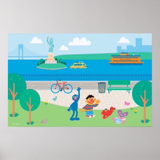 Affiche Sesame Street | Scène de Governors Island (Devant)