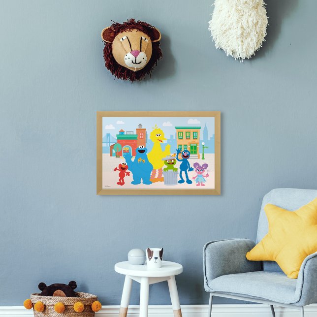 Affiche Sesame Street | Scène de quartier (Créateur téléchargé)