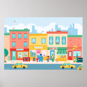 Affiche Sesame Street   Scène de Sesame Street