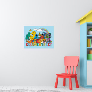 Affiche Sesame Street Vague Arc-en-ciel