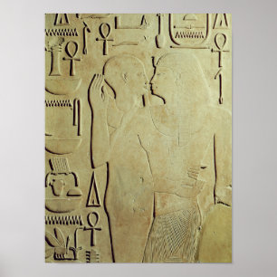 Affiche Sesostris I embrassé par Dieu Ptah
