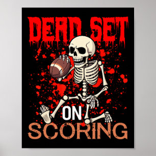 Affiche Set On Scort Squelette Football Joueur Halloween