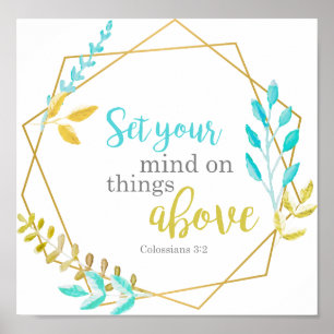 Affiche Set your mind on things above Christian chic Bible