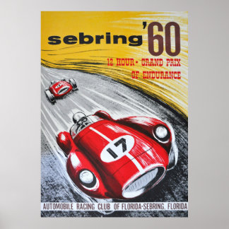 Affiche Setake 60 Grand Prix Vintage Motor Racing Art