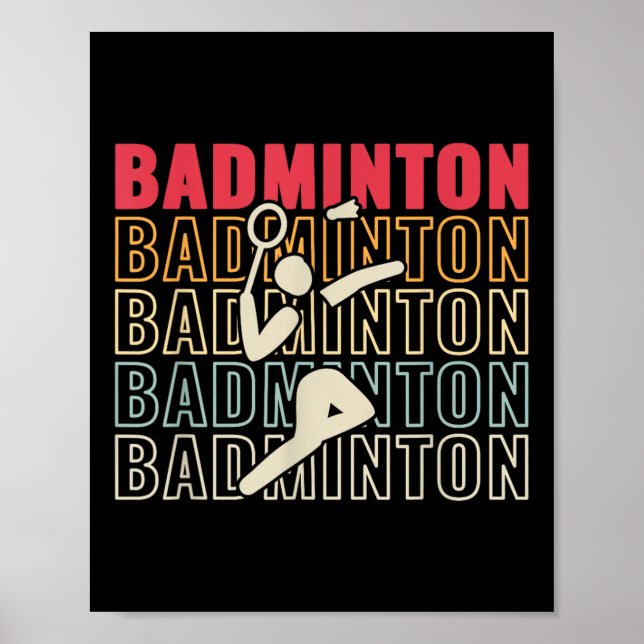 Affiche Setback Game Shutting Sport Badminton Retro Pour H (Devant)