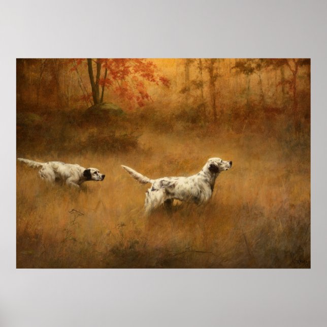 Affiche Setters in a Field by Percival Leonard Rosseau (Devant)