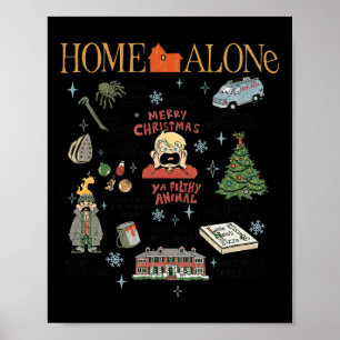 Affiche Seul à la maison Joyeux Noël Icône de survie Méli-