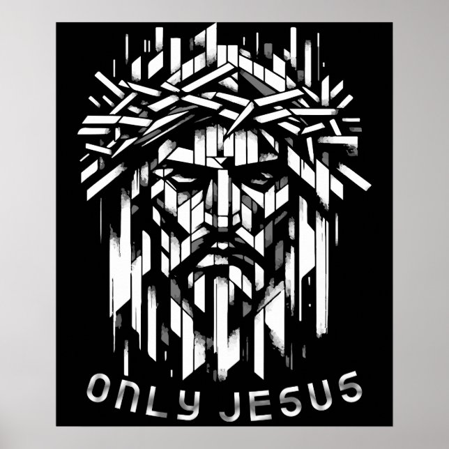 Affiche Seul Jésus - Art géométrique Abstrait (Devant)