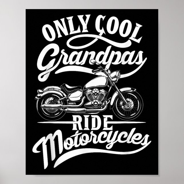 Affiche Seulement Les Grandpas Ride Moto Devis Pour Grand- (Devant)