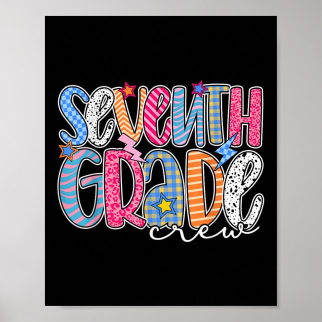Affiche Seventh Grade Crew 7th Grade Back To School Teache (Devant)