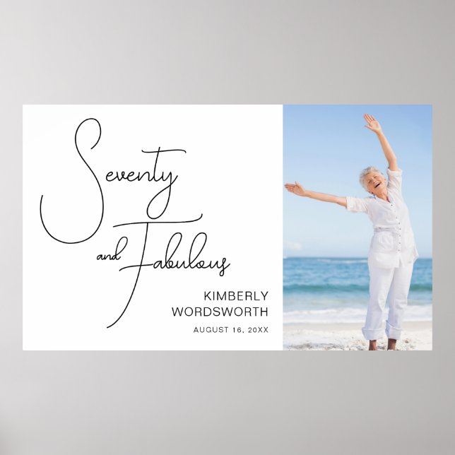 Affiche Seventy and Fabulous Photo 70th Birthday Party (Devant)