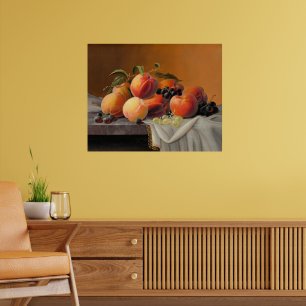 Affiche Severin Roesen - Pêches, raisins, pommes