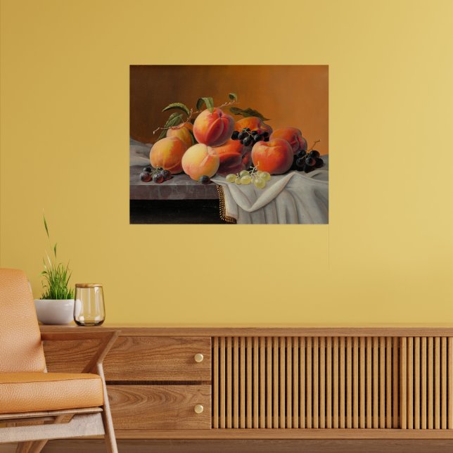 Affiche Severin Roesen - Pêches, raisins, pommes (Salon 2)