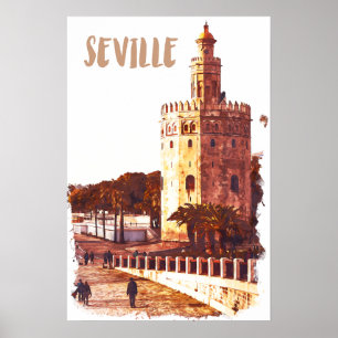 Affiche Séville Espagne Andalousie Voyage