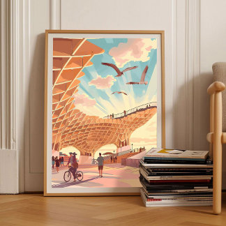 Affiche Seville Print Sevilla Illustration Las Setas Print