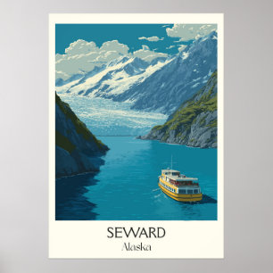 Affiche Seward Alaska Glacier Baie de la Résurrection