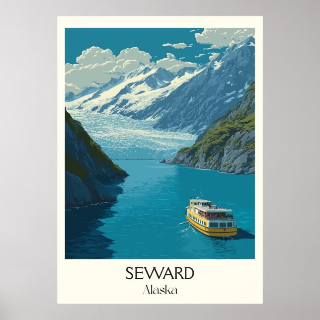 Affiche Seward Alaska Glacier Baie de la Résurrection (Devant)