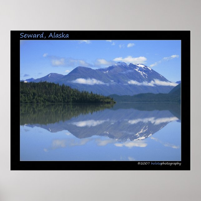 Affiche Seward, Alaska - Réflexion #001 (Devant)
