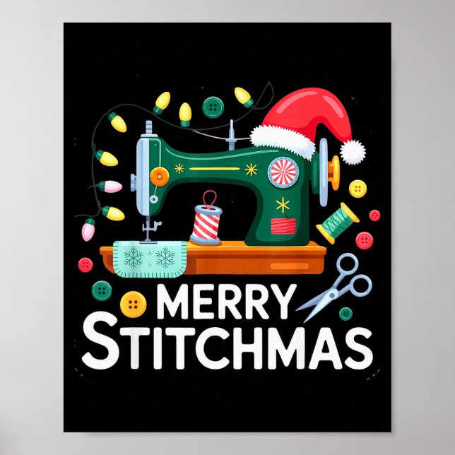 Affiche Sewing Christmas Xmas Quilting Merry Mas  (Devant)