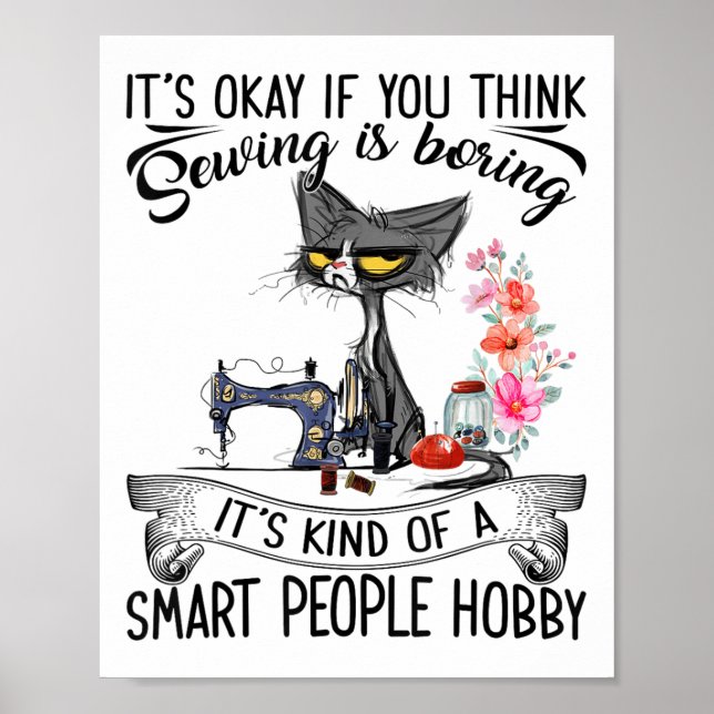 Affiche Sewing Machine Craft Quilting Sewer Cat Sewing  (Devant)