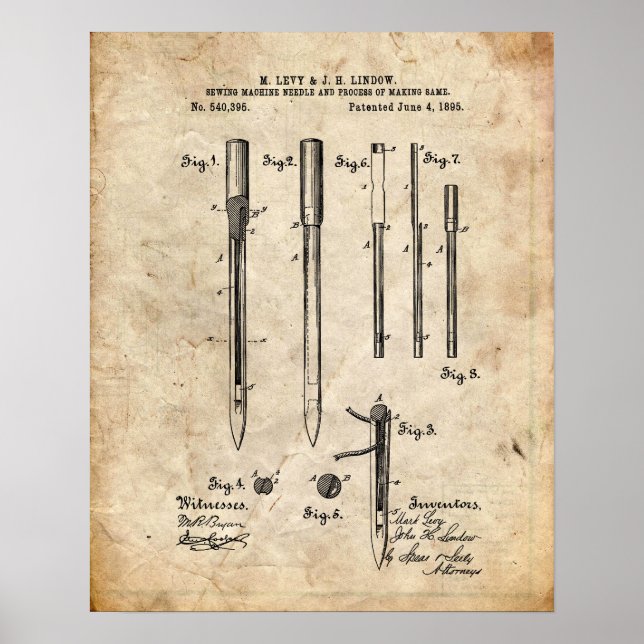 Affiche Sewing Machine Patent (Devant)