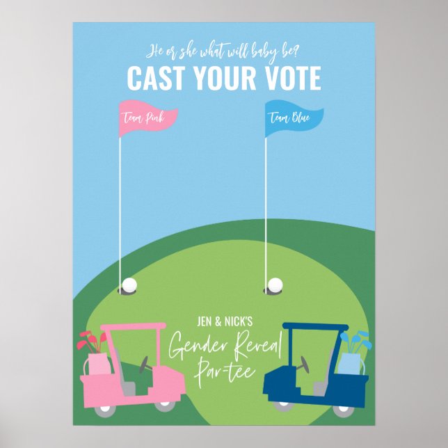 Affiche Sexe de golf - Signal de vote - Team Pink or Blue (Devant)