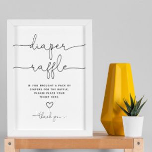Affiche Sexe minimaliste Baby shower Déchets Séchage Signa