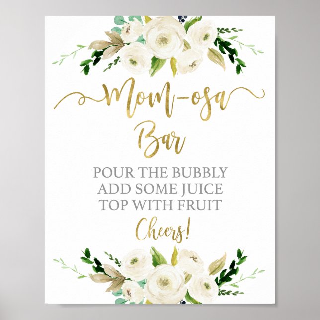 Affiche Sexe Neutre blanc fleuri signe barre momosa (Devant)