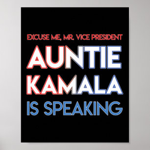 Affiche S'exprimant Kamala Harris Tante Amérique Noire Ind