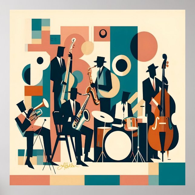 Affiche Sextet de l'ère du Jazz du Milieu du Siècle (Devant)