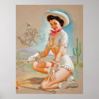 Affiche Sexy Cowgirl Vintage épingler l'affiche