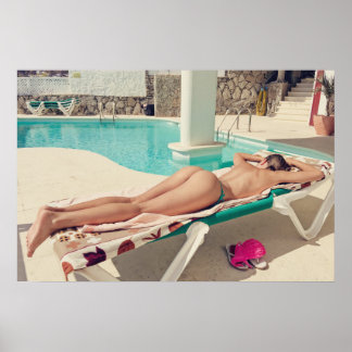 Affiche sexy vue arrière bikini fille