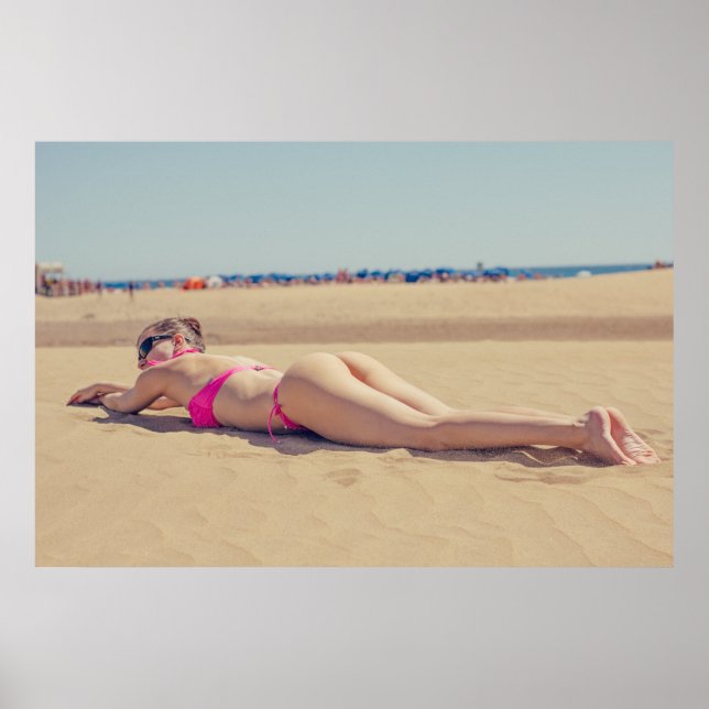 Affiche sexy vue arrière bikini fille (Devant)